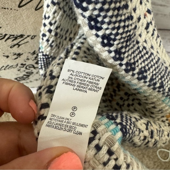 Lucky Brand Fringe Tribal‎ size medium open front popover cardigan - Picture 8 of 10